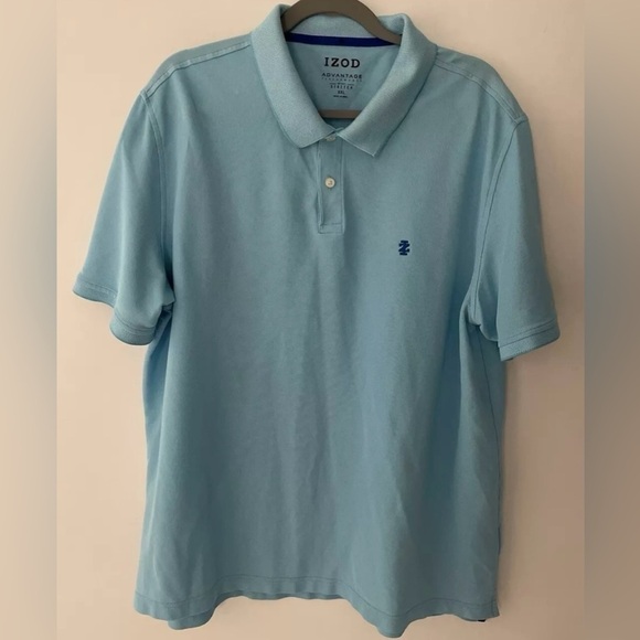 Izod Men’s Polo Size XXL Lt Blue ButtonDown Shirt Sleeve Reg Fit Button Closure - Picture 5 of 6